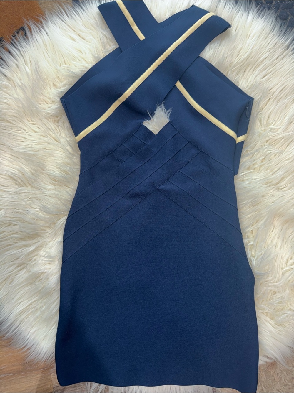 Siempre × Anthropologie Cross-Neck
Cutout Mini Dress
